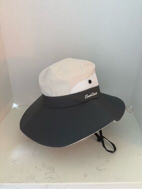 SunShade Wide Brim Sun Hat - Two-Tone Gray & Cream